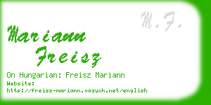 mariann freisz business card